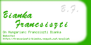 bianka francsiszti business card